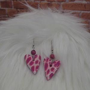 Pink Heart Earrings